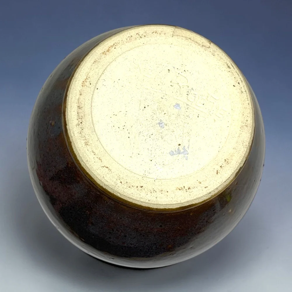 Signed Ken Reese Studio Pottery Vase Blue Lava Glaze 8” Hand Thrown Vessel